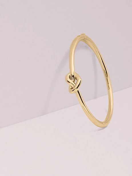 Gold Knot Bangle & Heart Bow Earrings Set - Venoria