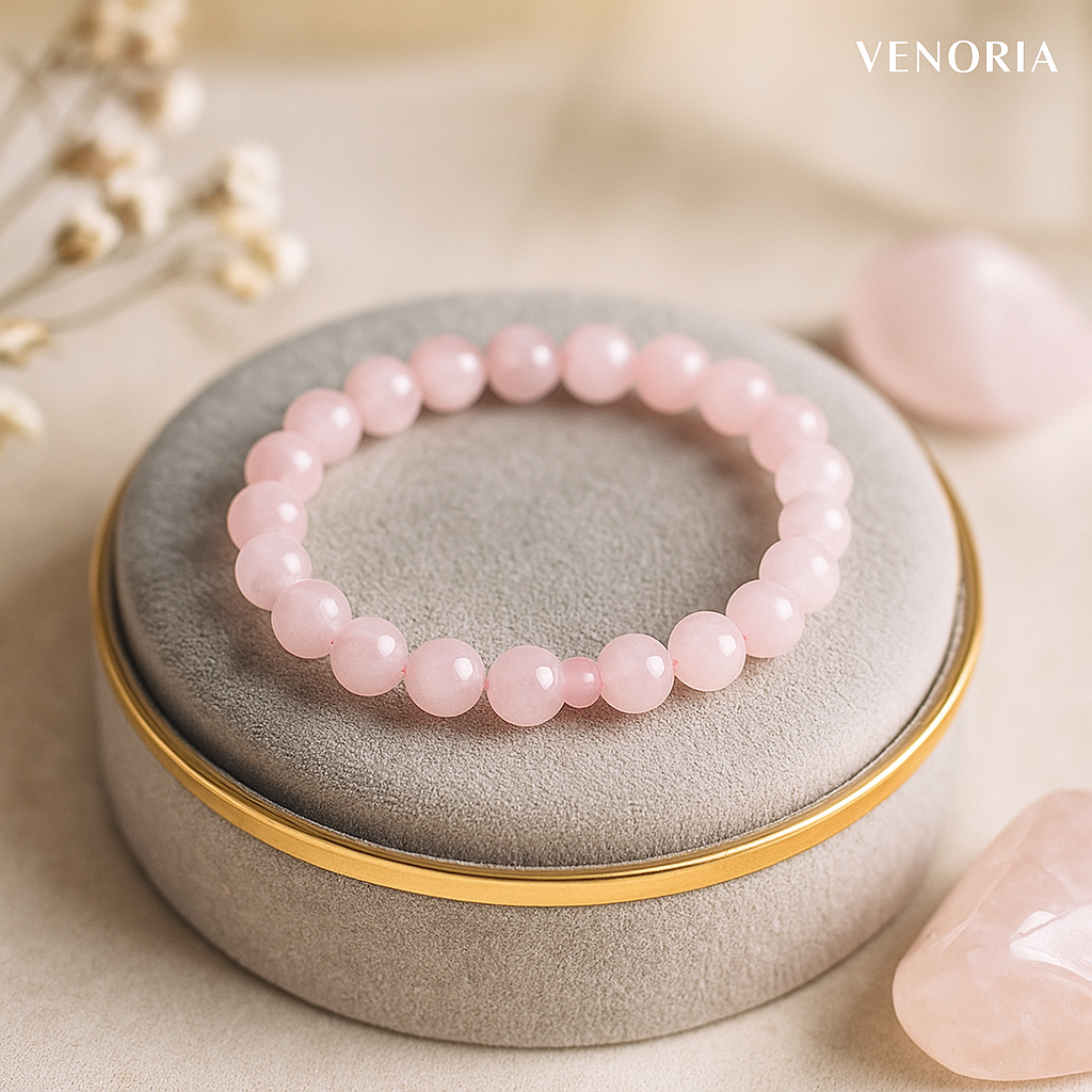 Rose Quartz Crystal Bracelet – Love & Harmony - Venoria