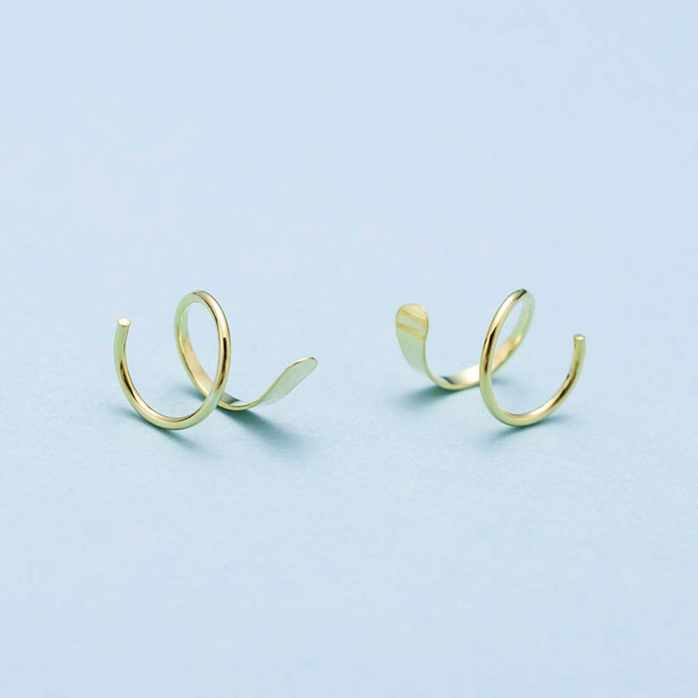 Gold-Toned Spiral Hoop Earrings  Minimalist Twist Design - Venoria