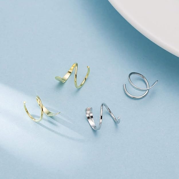 Minimalist Ear Climber Crawler Cuff Earrings for Women Girls Sterling Silver Cartilage Ear Piercing Wrap Earring Studs Hypoallergenic - Venoria