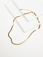 Elegant Gold-Toned Herringbone Chain Necklace - Venoria