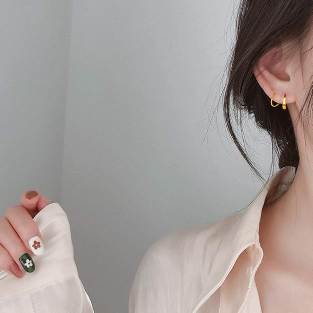 Minimalist Ear Climber Crawler Cuff Earrings for Women Girls Sterling Silver Cartilage Ear Piercing Wrap Earring Studs Hypoallergenic - Venoria