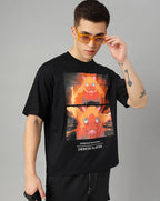 Demon Slayer Inosuke Oversized T-Shirt – Anime Graphic Tee (Unisex Black Cotton) Venoria