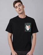 Corps Oversized T-Shirt – Anime Mask Graphic Tee (Unisex Black Cotton) Venoria