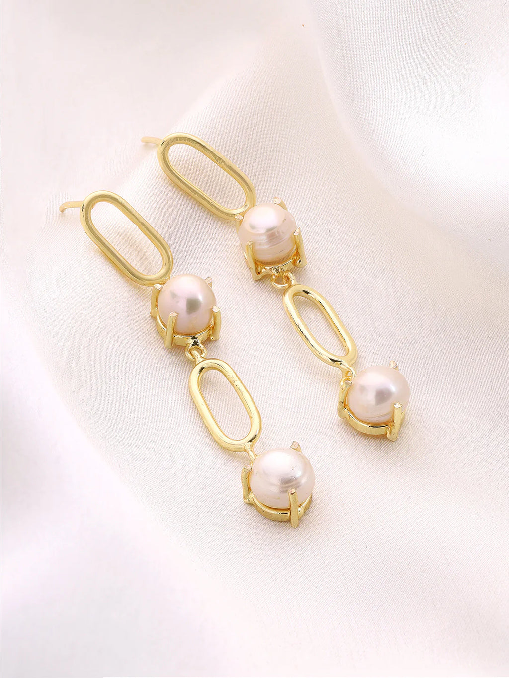 Gold-Plated Pearl Drop Earrings – Timeless Luxury for Every Occasion - Venoria