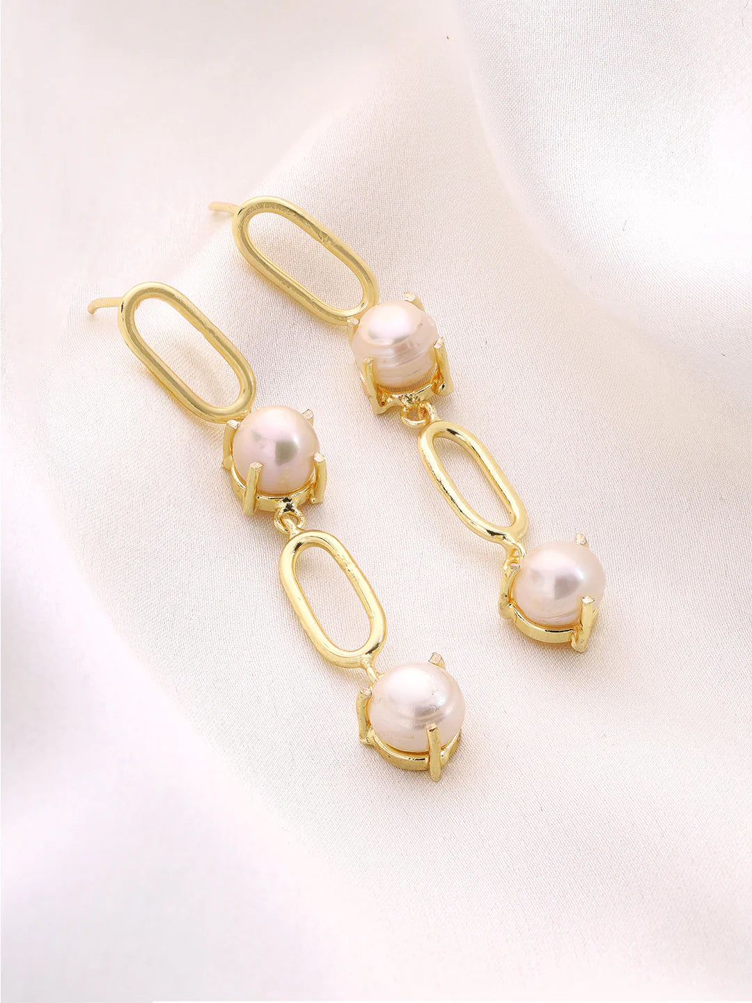 Gold-Plated Pearl Drop Earrings – Timeless Luxury for Every Occasion - Venoria