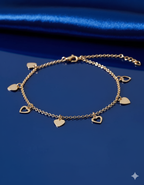 Dainty Gold Heart Charm Anklet | Delicate Ankle Bracelet for Women - Venoria