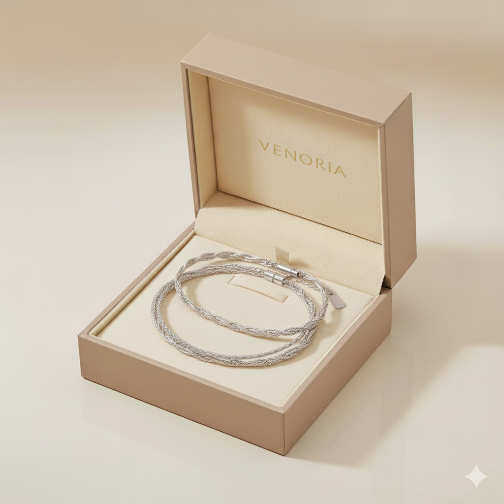 The Classic Twist Silver Anklet - Venoria