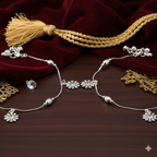 Timeless Silver Anklet with Crystal Charms - Venoria