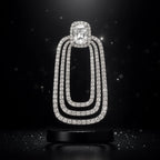 Platinum Shine Cushion-Cut Statement Earrings - Venoria