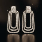 Platinum Shine Cushion-Cut Statement Earrings - Venoria