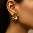 Gold Blossom Flower Stud Earrings - Venoria