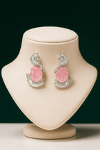Pink Crystal Elegance Earrings – Sparkling Statement Style - Venoria
