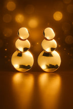 Golden Cascade Disc Drop Earrings - Venoria