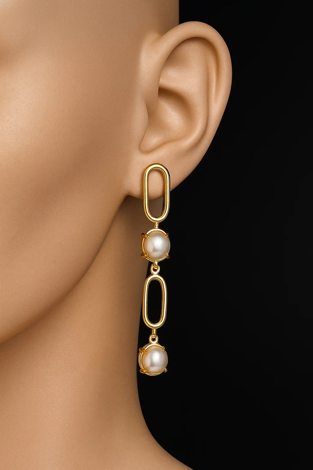 Gold-Plated Pearl Drop Earrings – Timeless Luxury for Every Occasion - Venoria