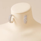 Pavé Silver Hoop Earrings – Sparkle in Every Angle - Venoria