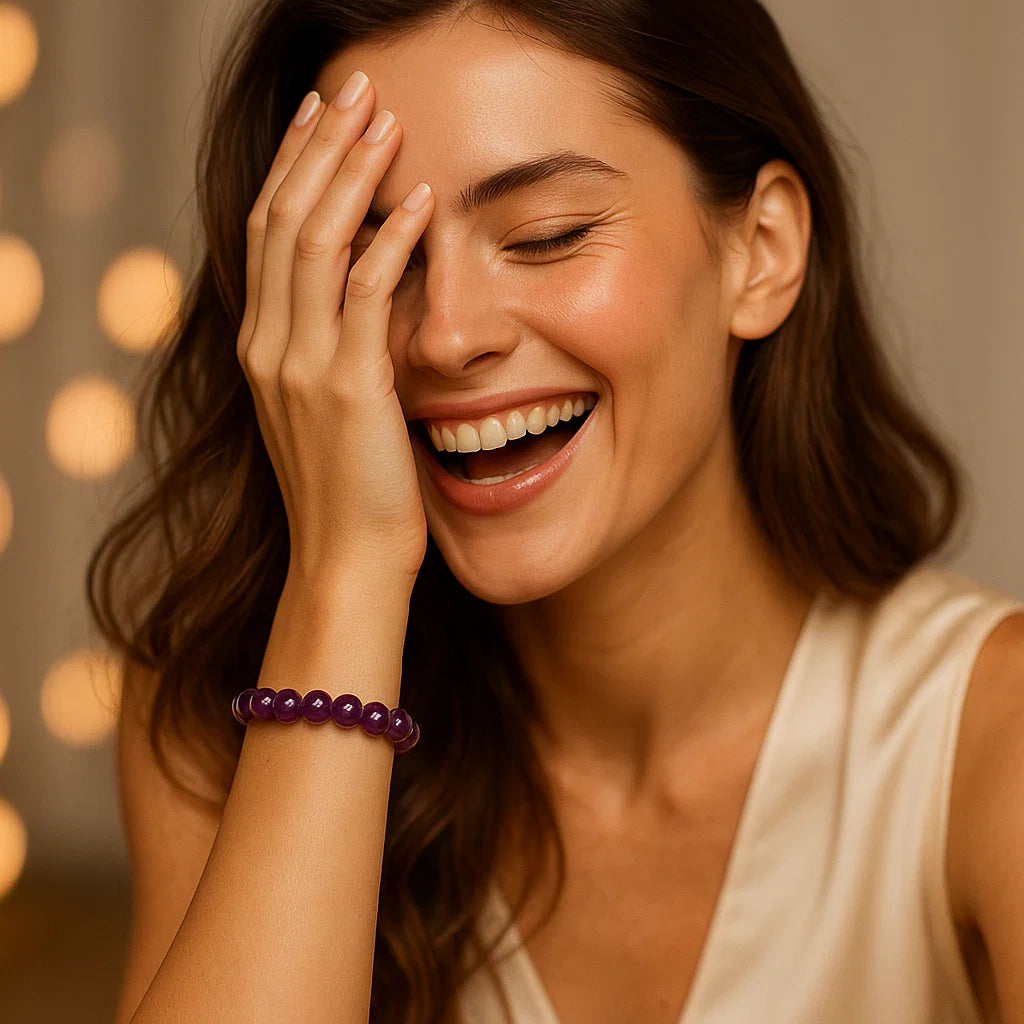 Amethyst Crystal Bracelet – Protection & Peace - Venoria