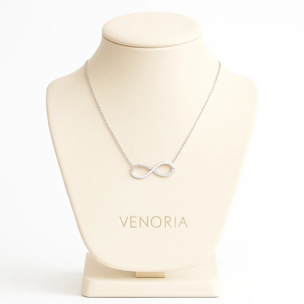Sterling Silver Sparkle Infinity Necklace - Venoria