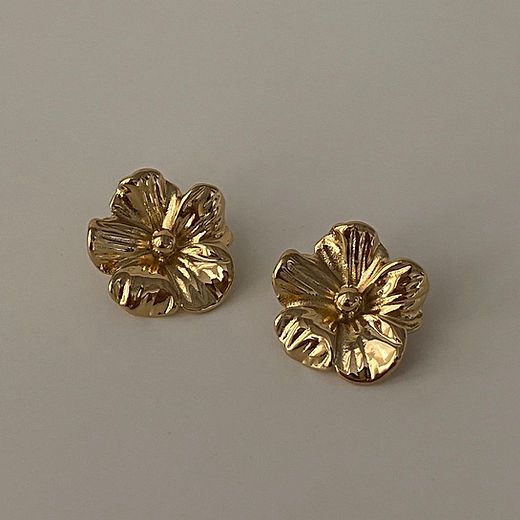Gold Blossom Flower Stud Earrings - Venoria