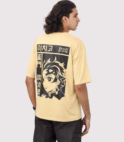 Demon Slayer Tanjiro Oversized Anime T-Shirt – Unisex Cotton Casual Streetwear Venoria