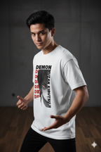 Demon Slayer Muzan Kibutsuji Oversized T-Shirt – Anime Villain Graphic Tee (Unisex White Cotton) Venoria