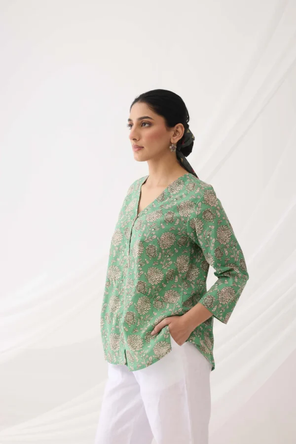 beachy top jade green