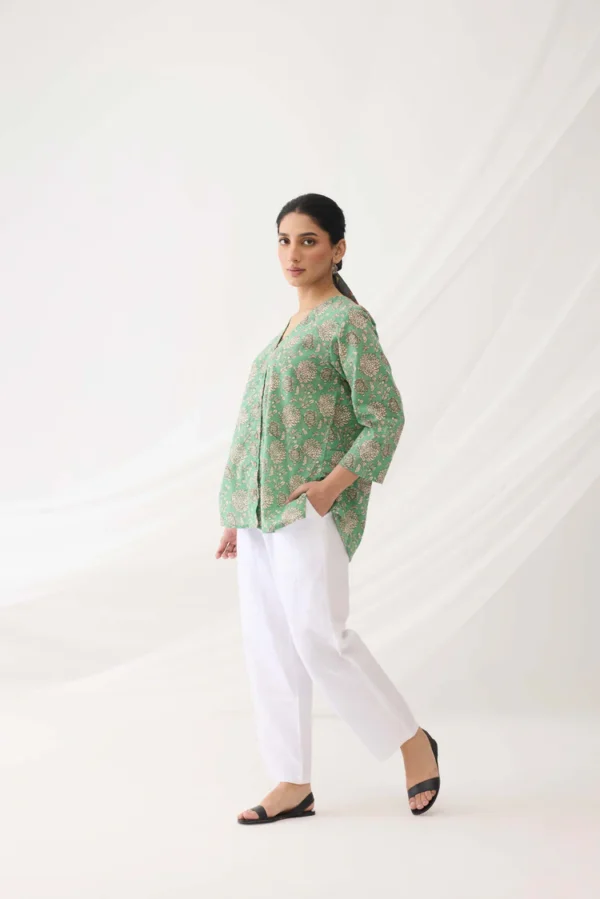beachy top jade green