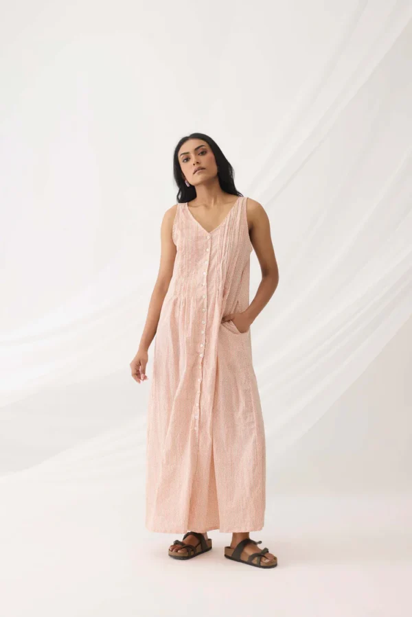 iris dress cream pink