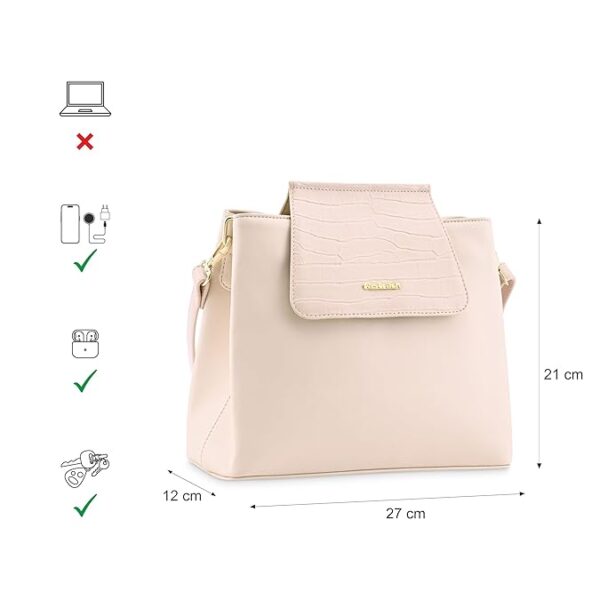 chic compact satchel with textured flap | faux leather women's handbags | satchel for casual carry