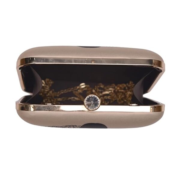 printed box clutch purse sling bag crossbody handbag detachable golden chain strap fashion purse