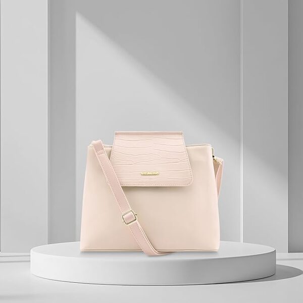 chic compact satchel with textured flap | faux leather women's handbags | satchel for casual carry