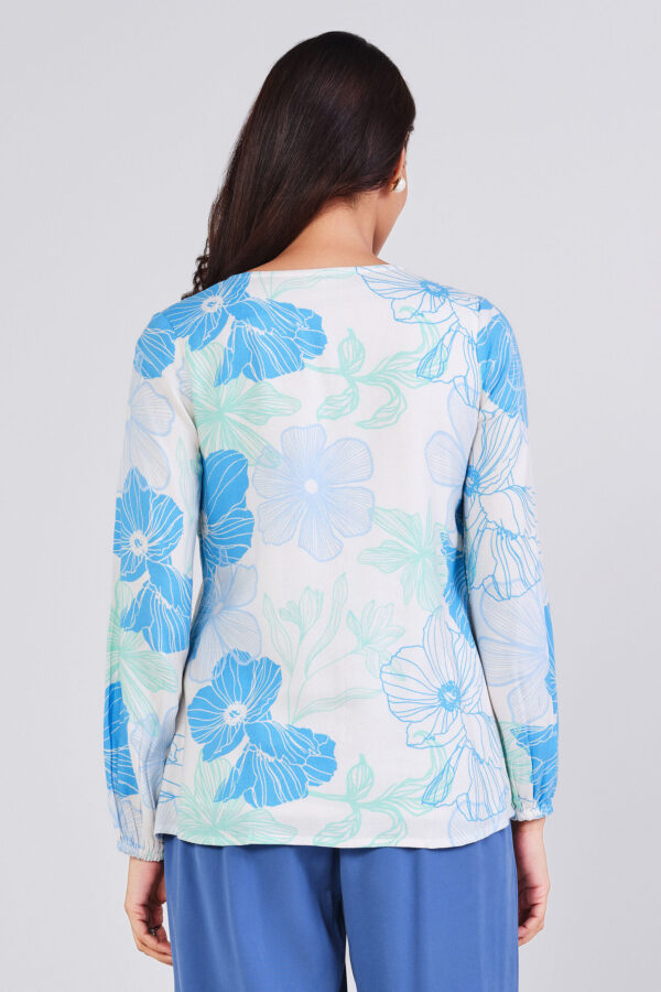water flower ruffle top