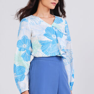 water flower ruffle top