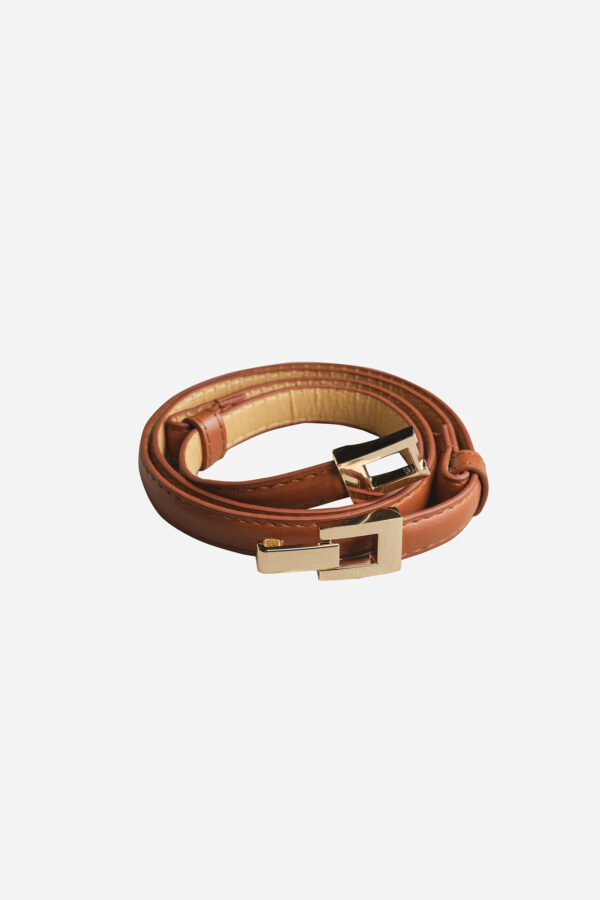 slender tan belt