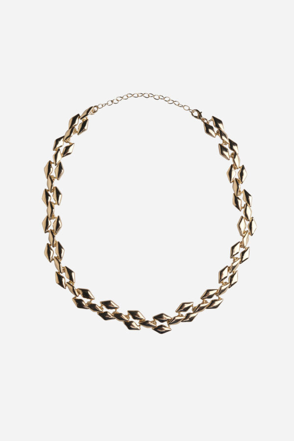 encrusted geometric necklace