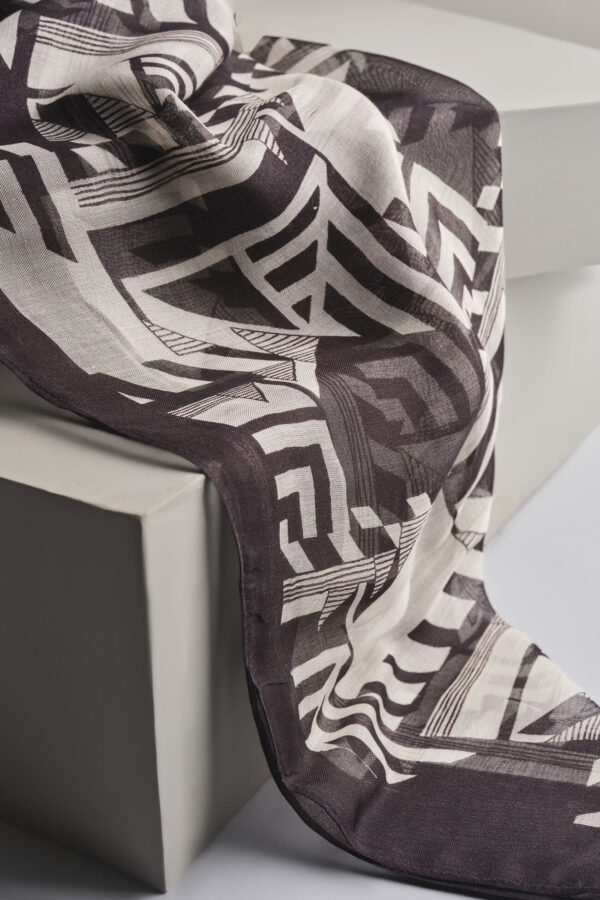 black & white geometric scarf
