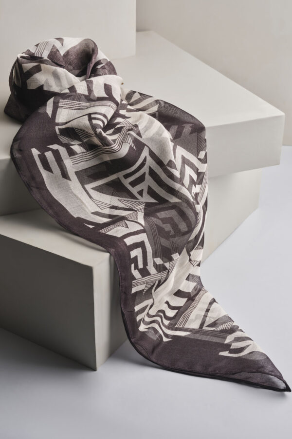 black & white geometric scarf