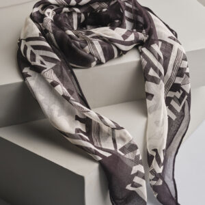 black & white geometric scarf