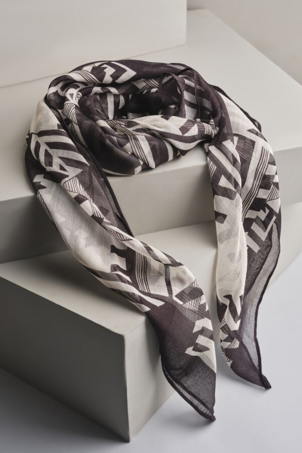 black & white geometric scarf