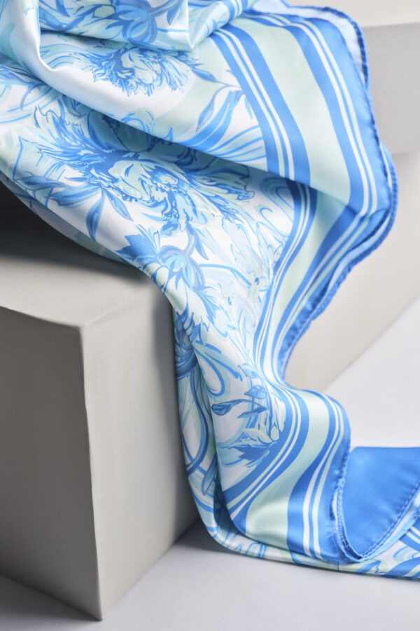 blue florals scarf