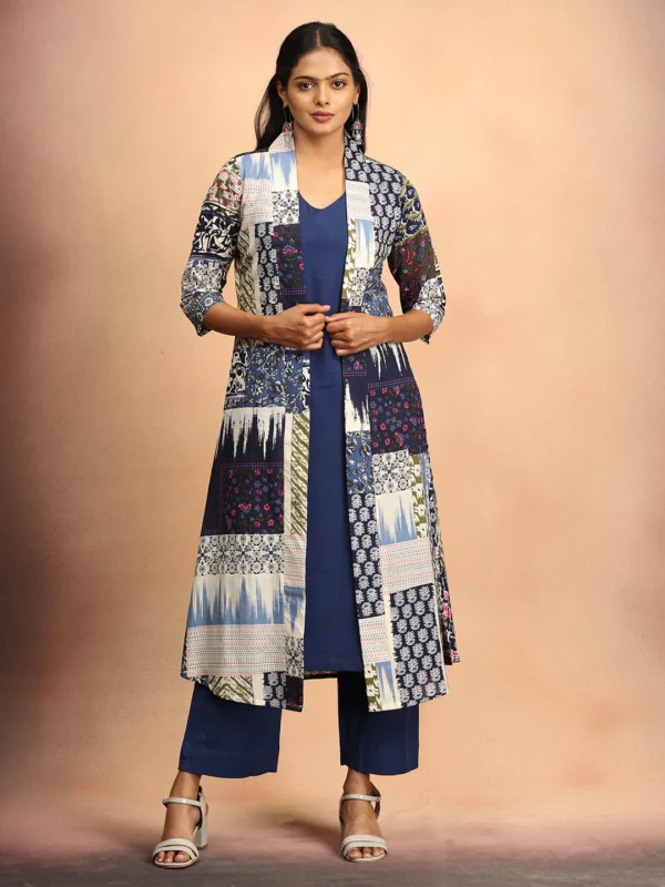 sharp in blue women's co ord set with jacket