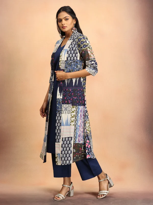 sharp in blue women's co ord set with jacket