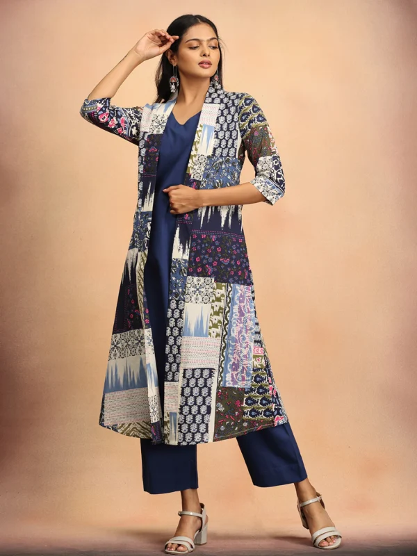 sharp in blue women's co ord set with jacket
