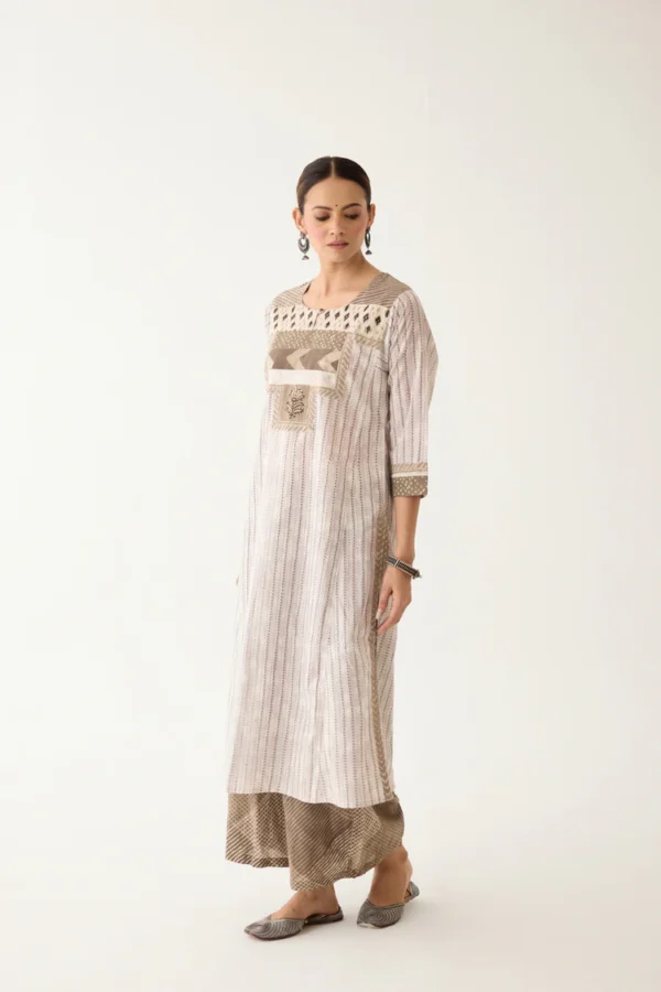 Rozana Kurta Light Grey/ Brown (Set of 3) - Image 3