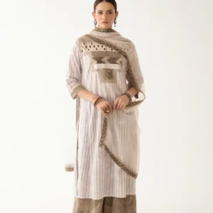Rozana Kurta Light Grey/ Brown (Set of 3)
