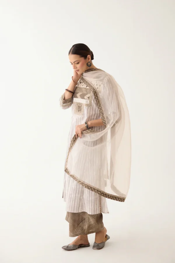 Rozana Kurta Light Grey/ Brown (Set of 3) - Image 7