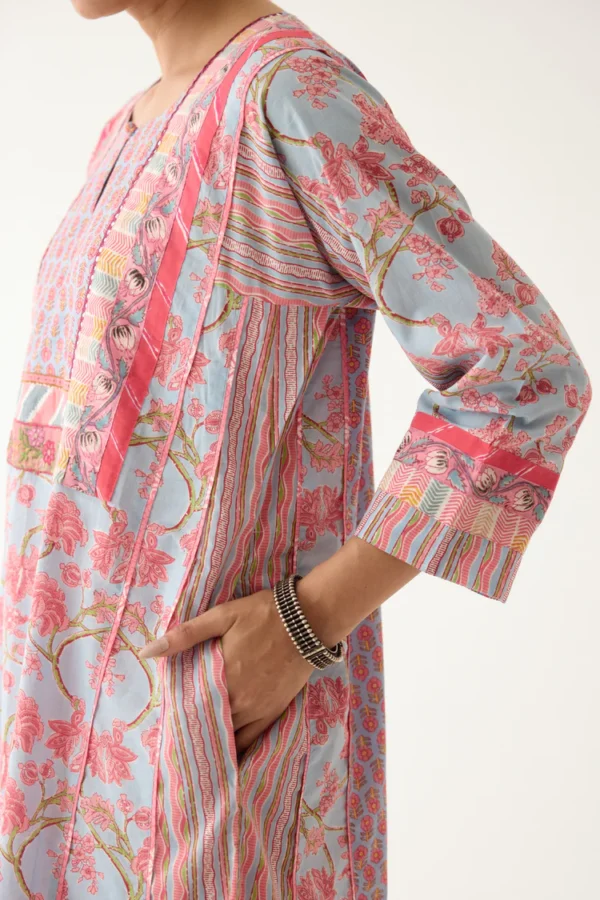 adya kurta sky blue/ light pink (set of 3)