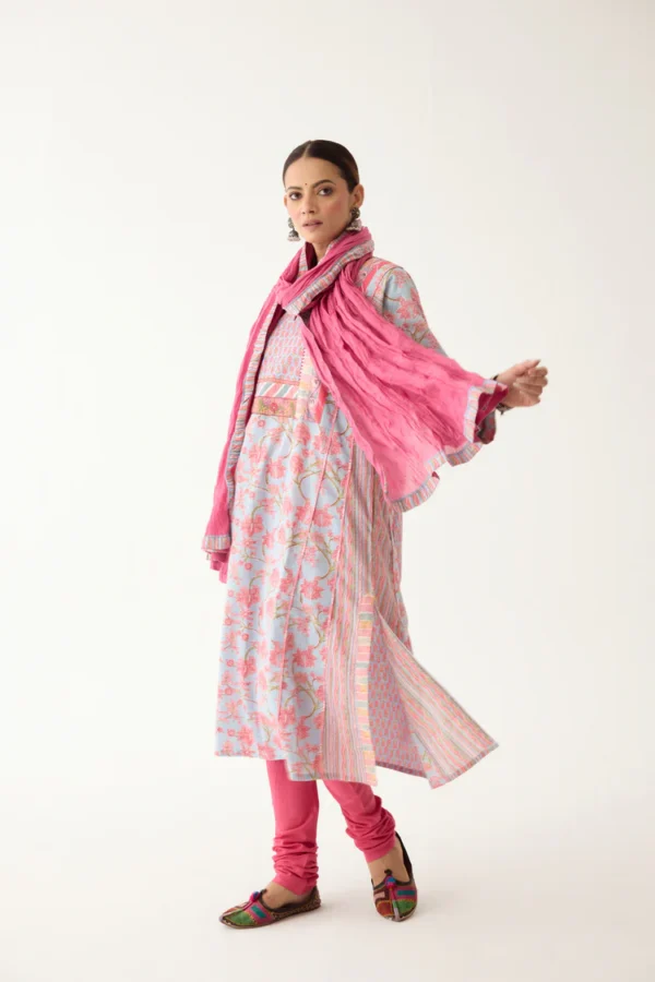 adya kurta sky blue/ light pink (set of 3)