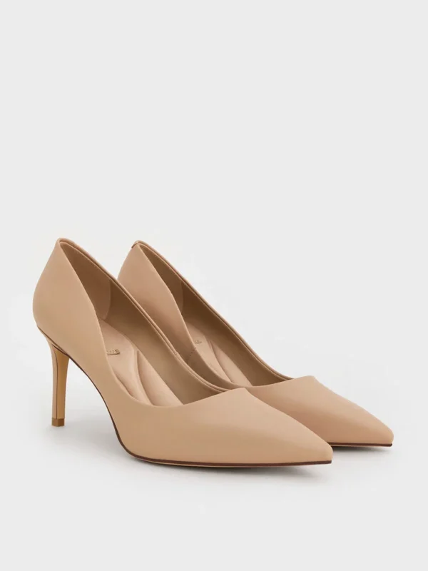 emmy pointed toe stiletto pumps nude