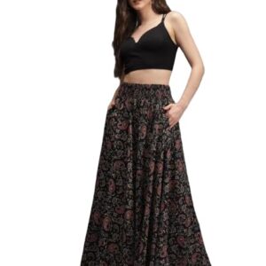 scube designs women viscose crepe flared printed palazzo elasticated waist loose fit & regular, casual wear (free size 28 to 42 waist) (in, numeric, 42, regular,)